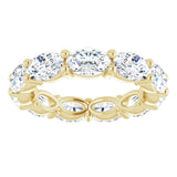 14K Gold Oval Lab-Grown Diamond Eternity Band – 6x4 mm Stones - Yellow Gold - view 3