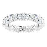 Platinum Oval Natural Diamond Eternity Band – 6x4 mm Stones - view 3