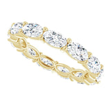 14K Gold Oval Lab-Grown Diamond Eternity Band – 5x3 mm Stones - Yellow Gold - view 5