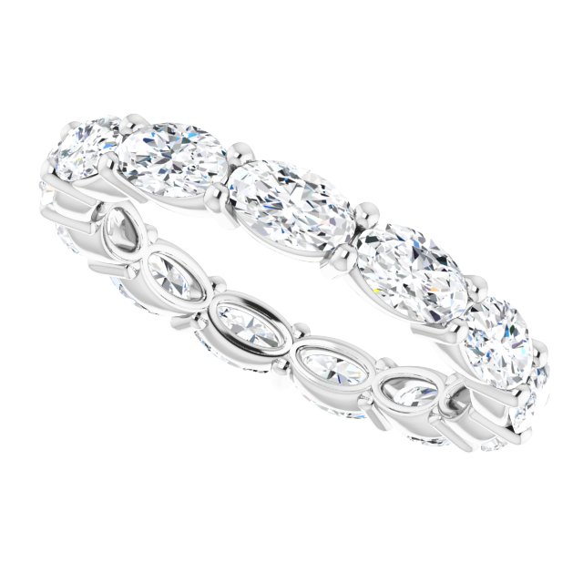 Platinum Oval Lab-Grown Diamond Eternity Band – 5x3 mm Stones - view 5