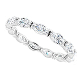 Platinum Marquise Natural Diamond Eternity Band – 4.5x2.5 mm Stones - view 5