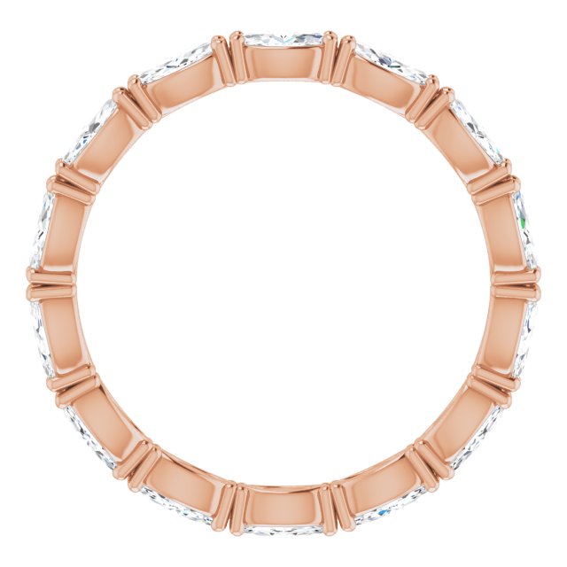 14K Gold Marquise Lab-Grown Diamond Eternity Band – 4.3x2.25 mm Stones - Rose Gold - view 2