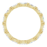 14K Gold Marquise Lab-Grown Diamond Eternity Band – 4.3x2.25 mm Stones - Yellow Gold - view 2