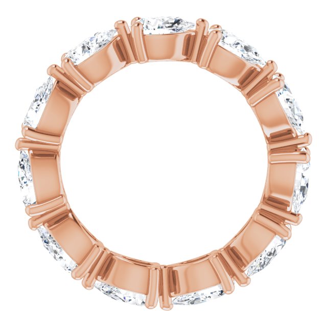 14K Gold Pear Natural Diamond Eternity Band – 5.5x3.5 mm Stones - Rose Gold - view 2