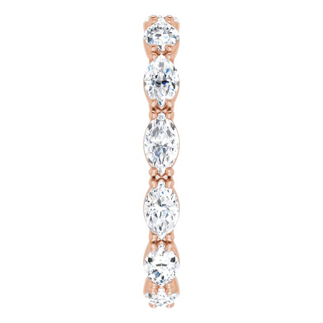 14K Gold Marquise Lab-Grown Diamond Eternity Band – 4.5x2.5 mm Stones - Rose Gold - view 4