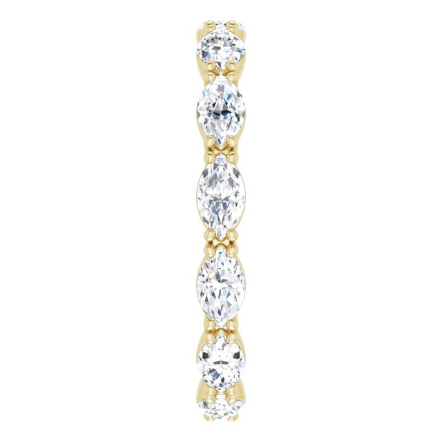14K Gold Marquise Lab-Grown Diamond Eternity Band – 4.5x2.5 mm Stones - Yellow Gold - view 4