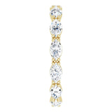 14K Gold Marquise Natural Diamond Eternity Band – 4.5x2.5 mm Stones - Yellow Gold - view 4