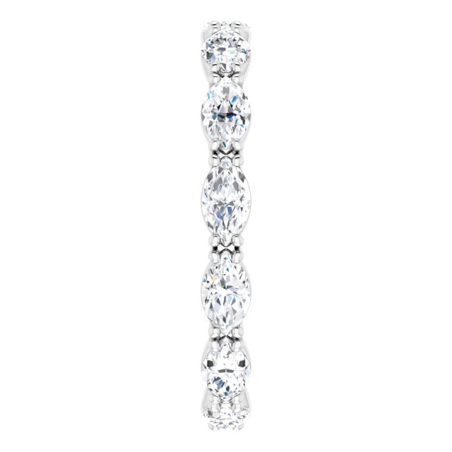 Platinum Marquise Natural Diamond Eternity Band – 4.5x2.5 mm Stones - view 4