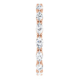 14K Gold Marquise Natural Diamond Eternity Band – 4x2 mm Stones - Rose Gold - view 4