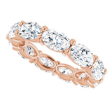14K Gold Oval Lab-Grown Diamond Eternity Band – 6x4 mm Stones - Rose Gold - view 5