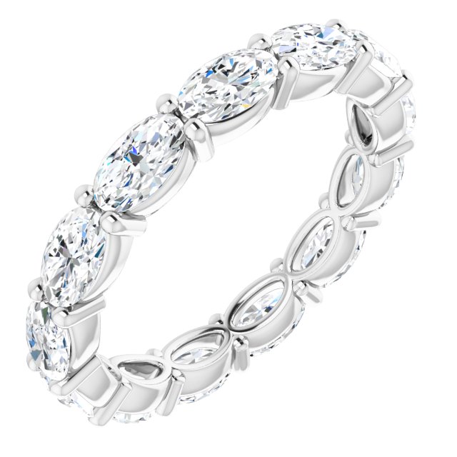 Platinum Oval Lab-Grown Diamond Eternity Band – 5x3 mm Stones