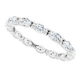 Platinum Marquise Lab-Grown Diamond Eternity Band – 4.3x2.25 mm Stones - view 5