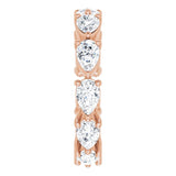 14K Gold Pear Lab-Grown Diamond Eternity Band – 5.5x3.5 mm Stones - Rose Gold - view 4