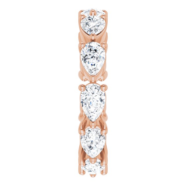14K Gold Pear Lab-Grown Diamond Eternity Band – 5.5x3.5 mm Stones - Rose Gold - view 4