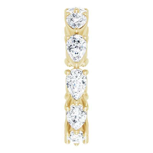 14K Gold Pear Lab-Grown Diamond Eternity Band – 5.5x3.5 mm Stones - Yellow Gold - view 4