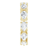 14K Gold Pear Natural Diamond Eternity Band – 5.5x3.5 mm Stones - Yellow Gold - view 4