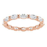 14K Gold Marquise Lab-Grown Diamond Eternity Band – 4.3x2.25 mm Stones - Rose Gold - view 3
