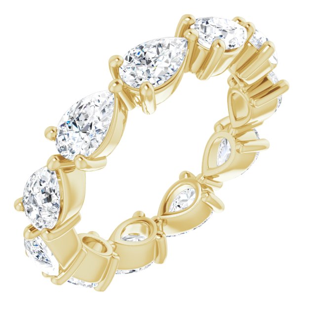 14K Gold Pear Lab-Grown Diamond Eternity Band – 5.5x3.5 mm Stones - Yellow Gold