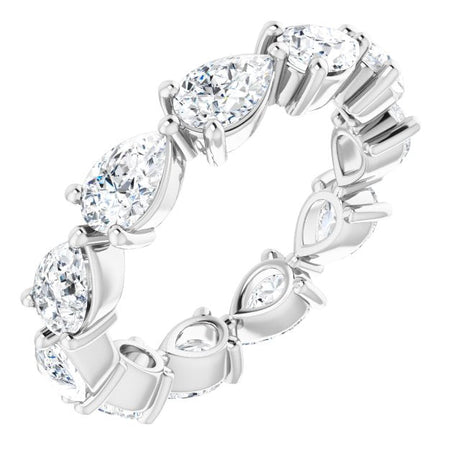 Platinum Pear Lab-Grown Diamond Eternity Band – 5.5x3.5 mm Stones