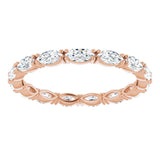 14K Gold Marquise Lab-Grown Diamond Eternity Band – 4x2 mm Stones - Rose Gold - view 3