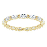 14K Gold Marquise Natural Diamond Eternity Band – 4x2 mm Stones - Yellow Gold - view 3