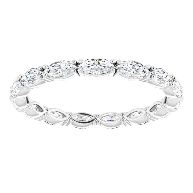 Platinum Marquise Lab-Grown Diamond Eternity Band – 4x2 mm Stones - view 3