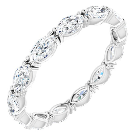 Platinum Marquise Natural Diamond Eternity Band – 4.5x2.5 mm Stones