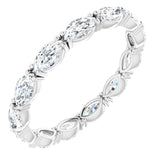 14K Gold Marquise Natural Diamond Eternity Band – 4.5x2.5 mm Stones - White Gold