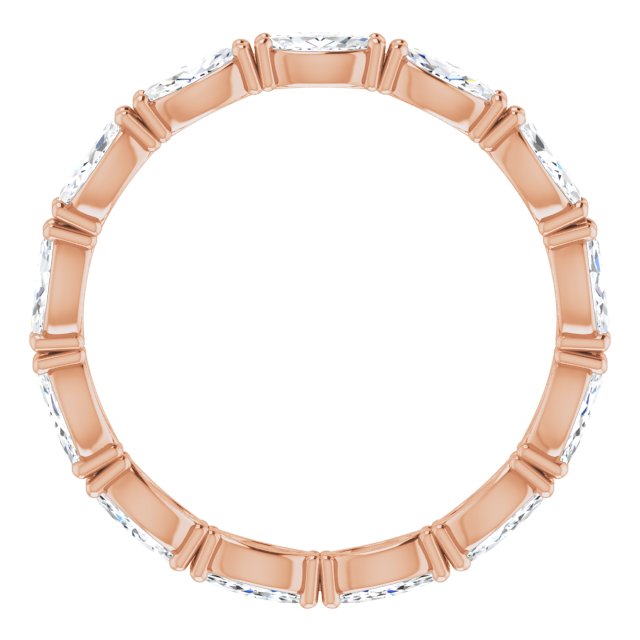 14K Gold Marquise Natural Diamond Eternity Band – 4.5x2.5 mm Stones - Rose Gold - view 2