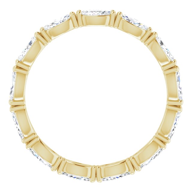 14K Gold Marquise Natural Diamond Eternity Band – 4.5x2.5 mm Stones - Yellow Gold - view 2