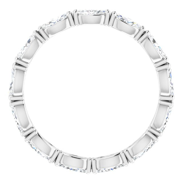 Platinum Marquise Natural Diamond Eternity Band – 4.5x2.5 mm Stones - view 2