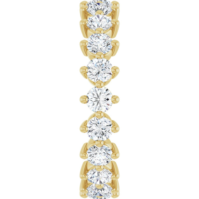 14K Gold Round Lab-Grown Diamond Eternity Band – 3 mm Stones - Yellow Gold - view 4