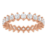 14K Gold Round Lab-Grown Diamond Eternity Band – 2.8 mm Stones - Rose Gold - view 3