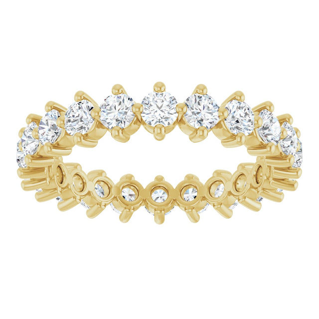 14K Gold Round Lab-Grown Diamond Eternity Band – 2.8 mm Stones - Yellow Gold - view 3