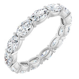 14K Gold Oval Lab-Grown Diamond Eternity Band – 5x3 mm Stones - White Gold