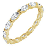 14K Gold Marquise Natural Diamond Eternity Band – 4.3x2.25 mm Stones - Yellow Gold
