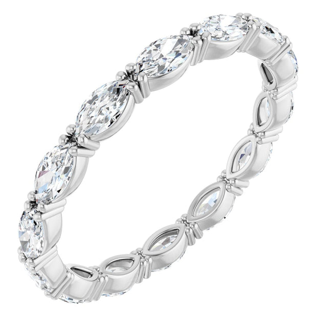 14K Gold Marquise Lab-Grown Diamond Eternity Band – 4.3x2.25 mm Stones - White Gold