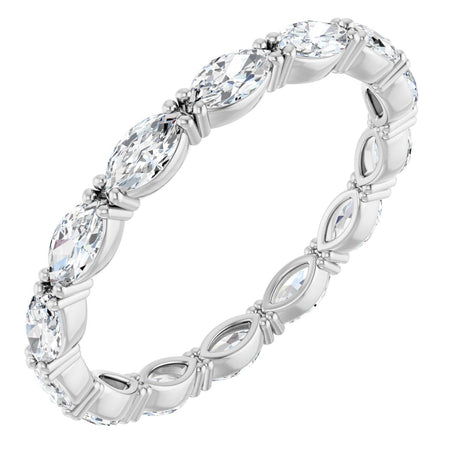 Platinum Marquise Natural Diamond Eternity Band – 4.3x2.25 mm Stones