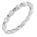 14K Gold Marquise Natural Diamond Eternity Band – 4.3x2.25 mm Stones - White Gold