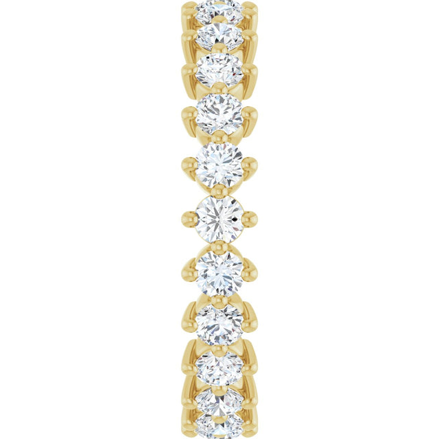 14K Gold Round Lab-Grown Diamond Eternity Band – 2.5 mm Stones - Yellow Gold - view 4