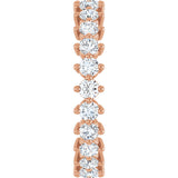 14K Gold Round Lab-Grown Diamond Eternity Band – 2.5 mm Stones - Rose Gold - view 4