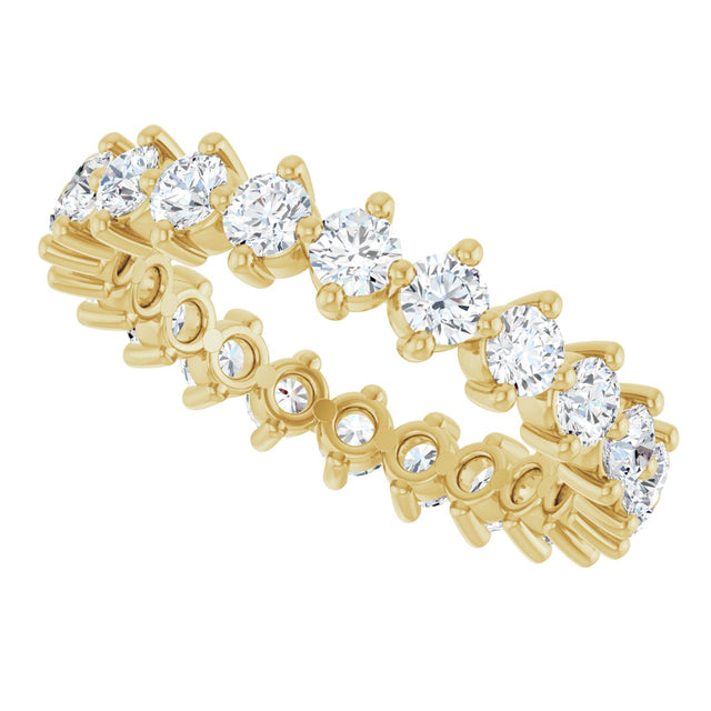 14K Gold Round Lab-Grown Diamond Eternity Band – 2.8 mm Stones - Yellow Gold - view 5