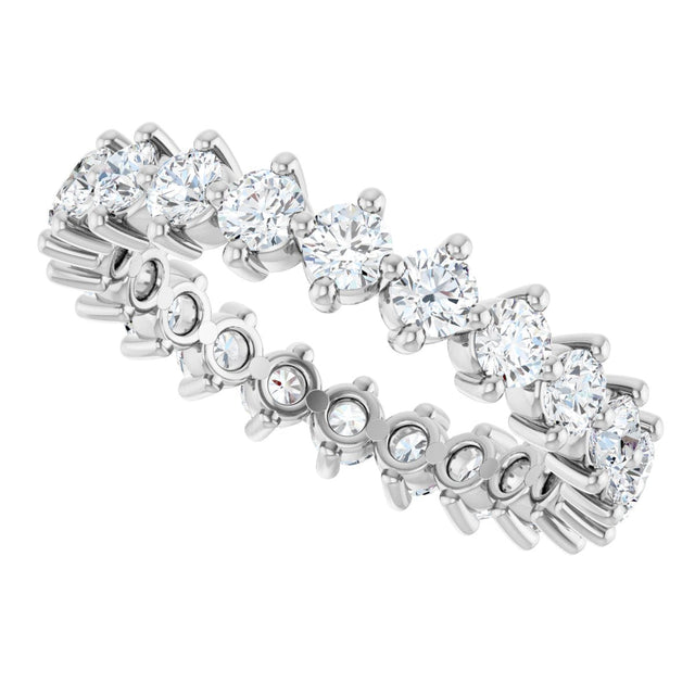 Platinum Round Lab-Grown Diamond Eternity Band – 2.8 mm Stones - view 5
