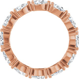 14K Gold Pear Natural Diamond Eternity Band – 5x3 mm Stones - Rose Gold - view 2