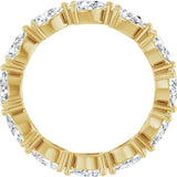 14K Gold Pear Natural Diamond Eternity Band – 5x3 mm Stones - Yellow Gold - view 2