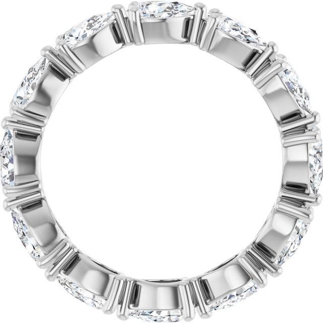 Platinum Pear Natural Diamond Eternity Band – 5x3 mm Stones - view 2