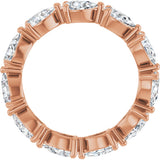 14K Gold Pear Natural Diamond Eternity Band – 5.5x3.5 mm Stones - Rose Gold - view 2