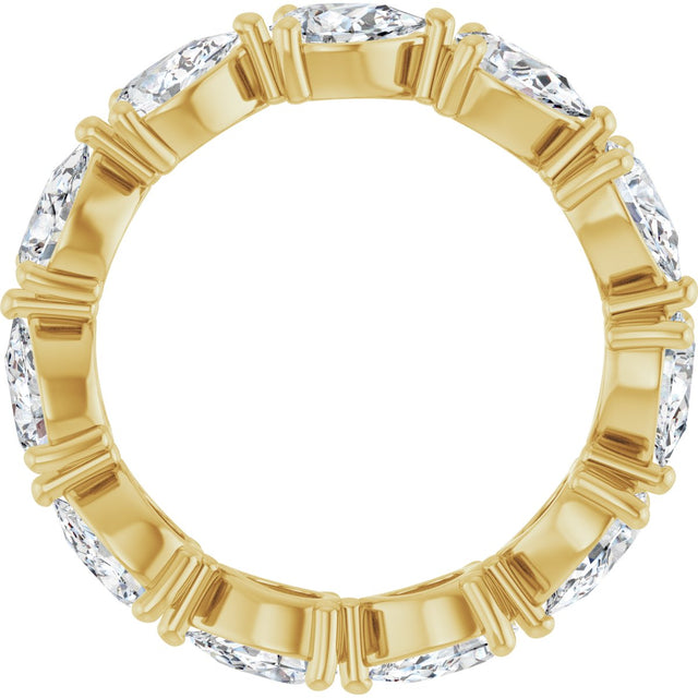 14K Gold Pear Lab-Grown Diamond Eternity Band – 5.5x3.5 mm Stones - Yellow Gold - view 2