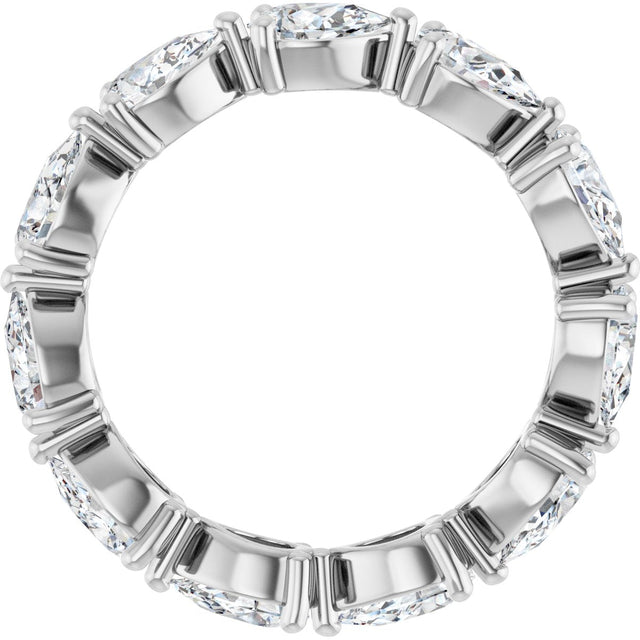 Platinum Pear Natural Diamond Eternity Band – 5.5x3.5 mm Stones - view 2