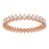 14K Gold Round Lab-Grown Diamond Eternity Band – 1.7 mm Stones - Rose Gold - view 3